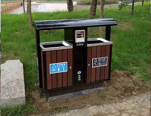 滨州市白鹭湖公园采购分类果皮箱