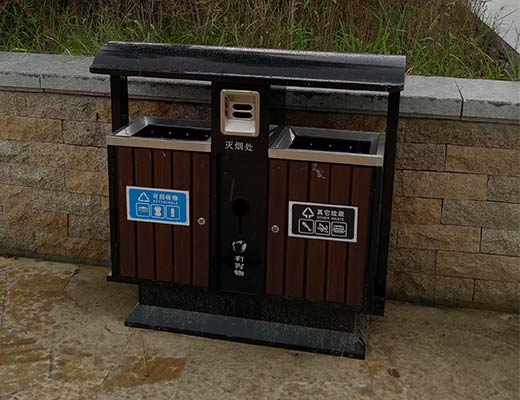 滨州市白鹭湖公园采购分类果皮箱