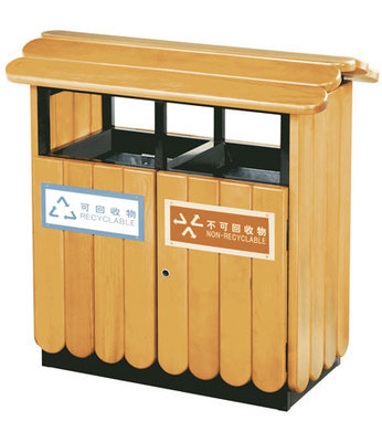 钢木垃圾桶
